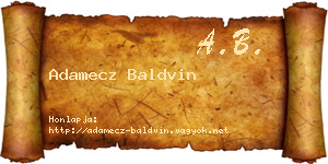 Adamecz Baldvin névjegykártya